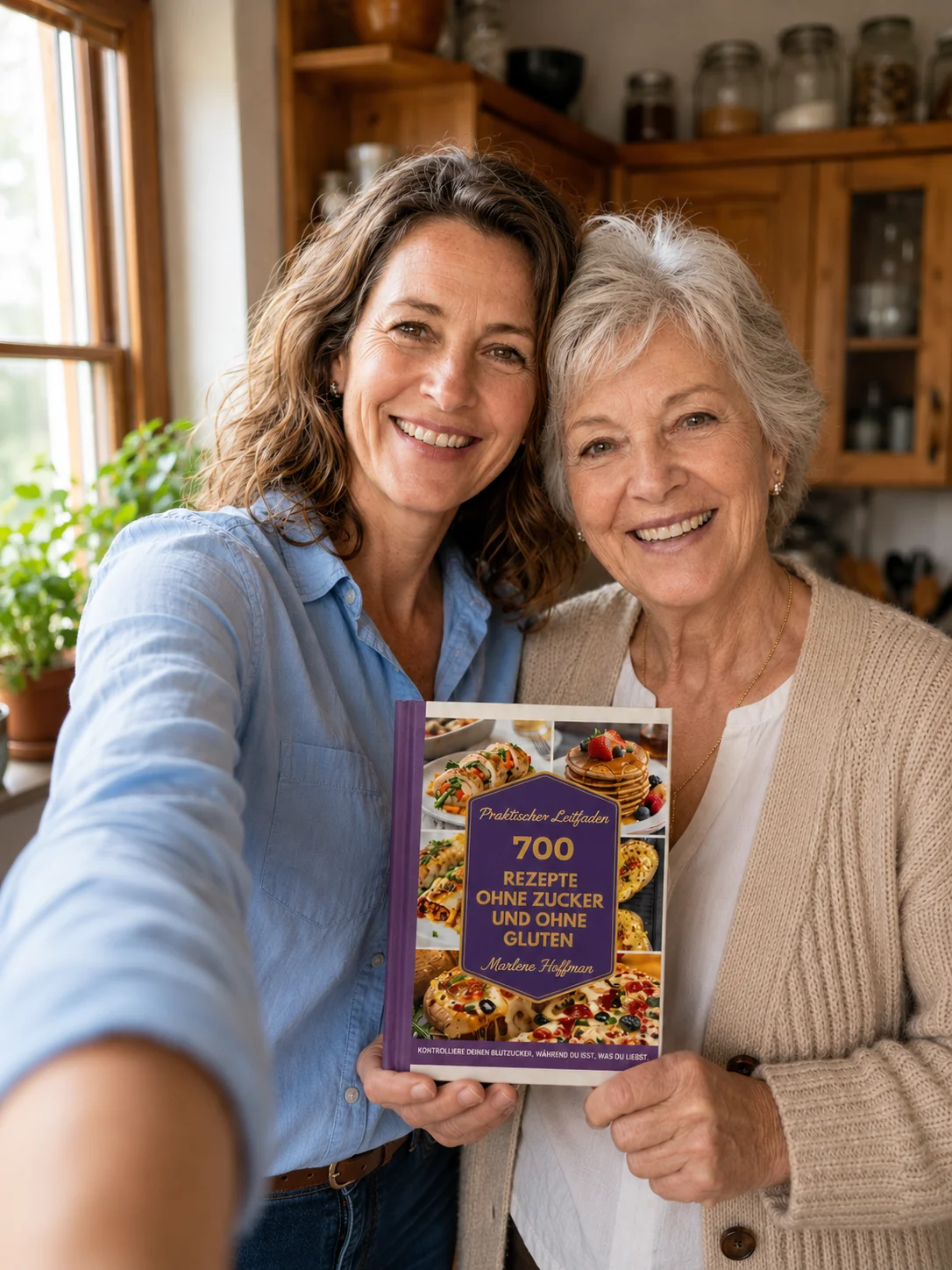 Marlene Hoffmann hält ihr Kochbuch